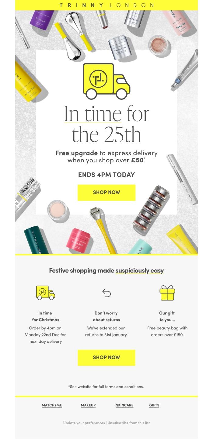 Email Design Inspiration from Trinny London, Final hours...