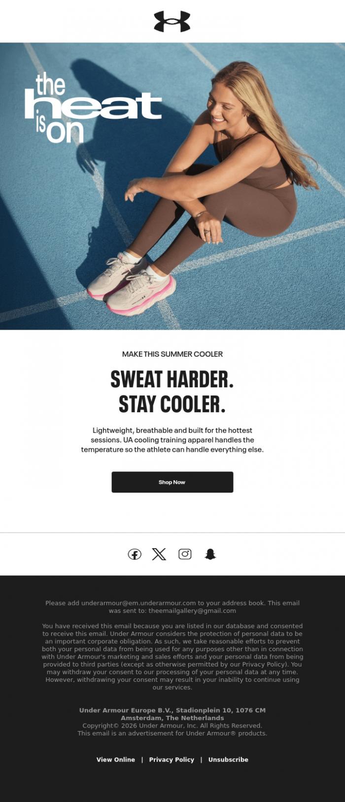 Email Design Inspiration from Under Armour, The heat just met its match.