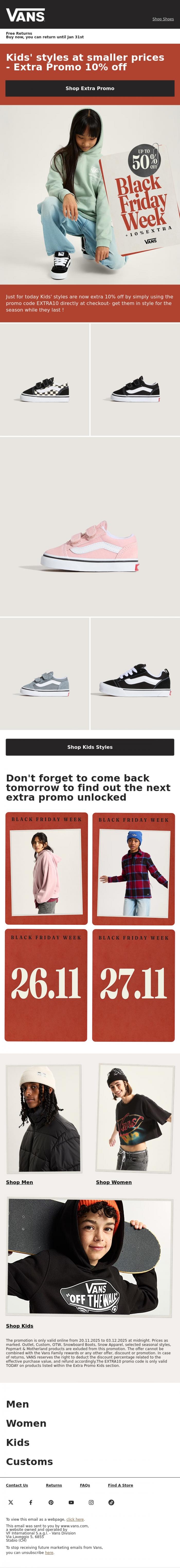 Email Design Inspiration from VANS, Another day, another reveal​