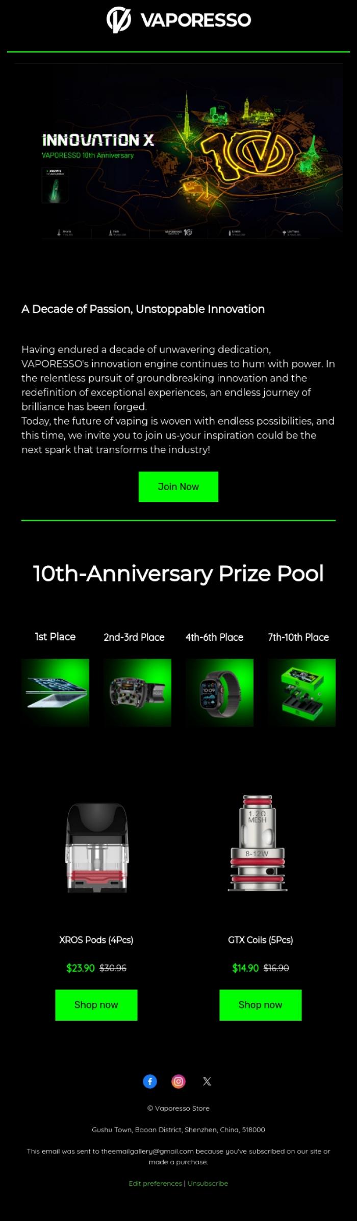 Email Design Inspiration from Vaporesso Store, 🎆INNOVATION X - Apple MacBook Air, with which you can freely express your creativity!