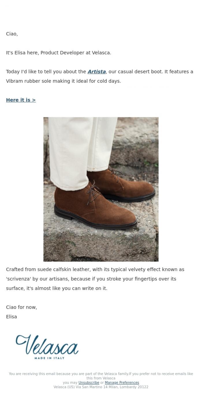 Email Design Inspiration from Velasca, Casual style.