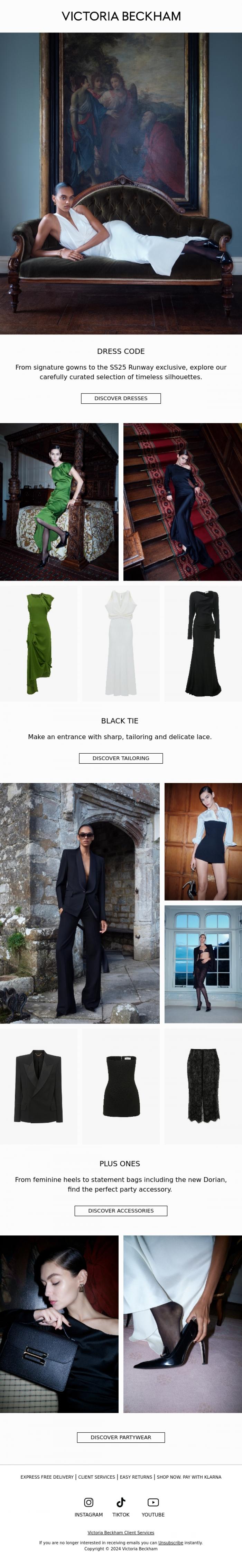 Email Design Inspiration from Victoria Beckham, Step into the Holiday Season