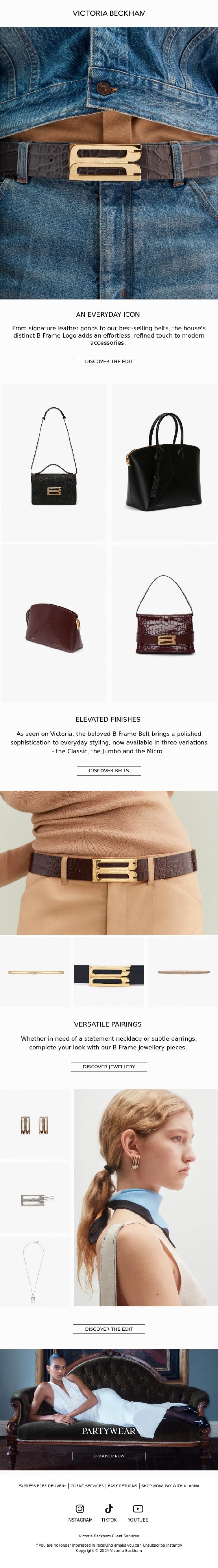 Email Design Inspiration from Victoria Beckham, 'B' is for Beckham