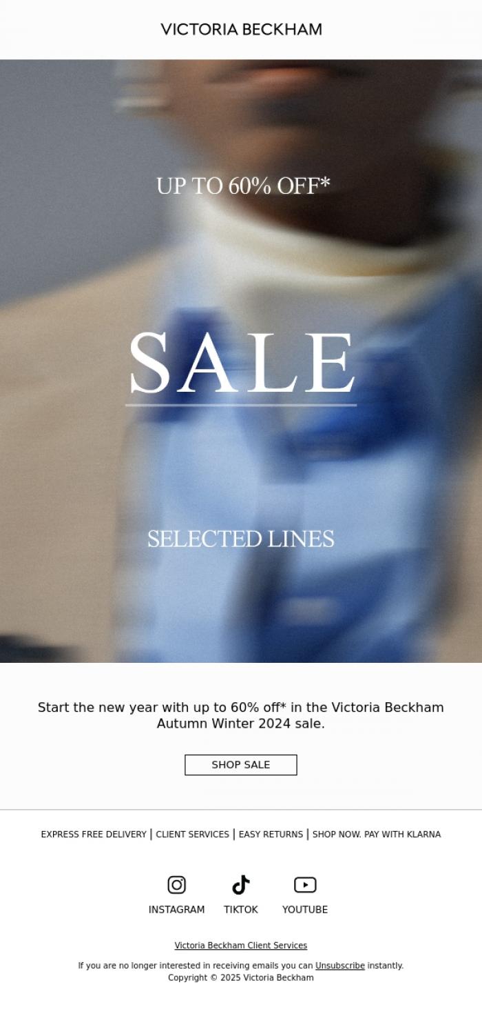 Email Design Inspiration from Victoria Beckham, Up to 60% Off