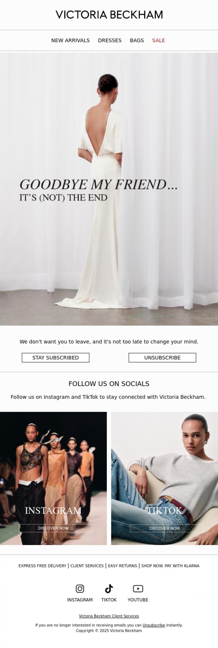 Email Design Inspiration from Victoria Beckham, It's not too late