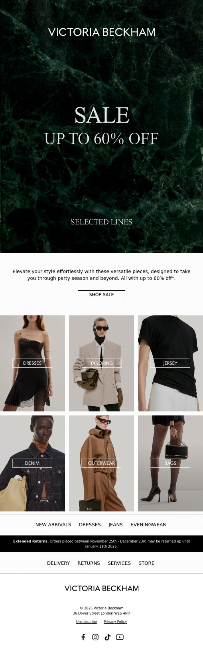 Email Design Inspiration from Victoria Beckham, SALE: Up to 60% Off