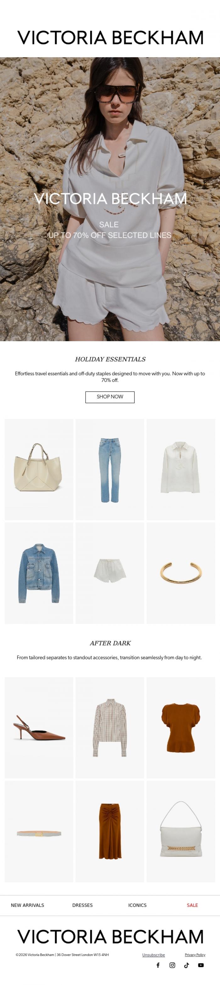 Email Design Inspiration from Victoria Beckham, SALE: Holiday Essentials