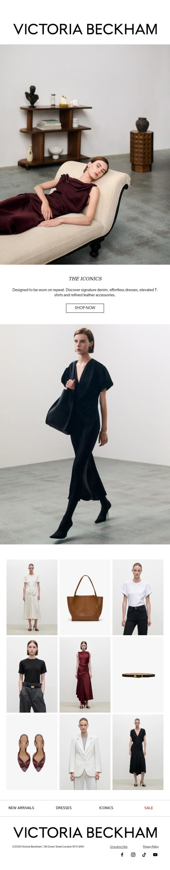 Email Design Inspiration from Victoria Beckham, The Iconics Edit