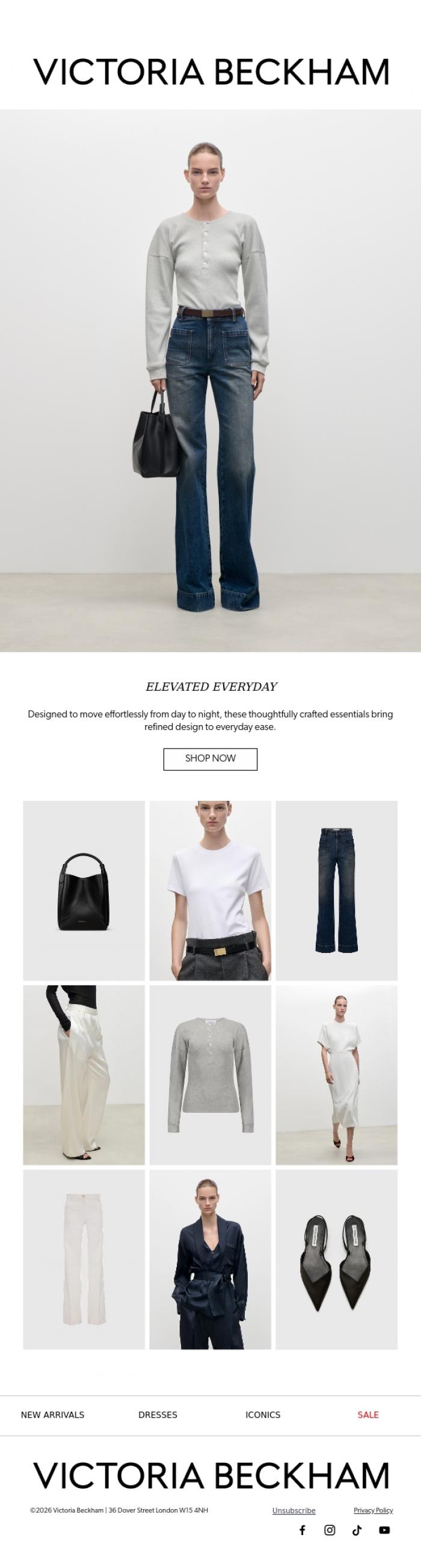 Email Design Inspiration from Victoria Beckham, The Art of Everyday Dressing