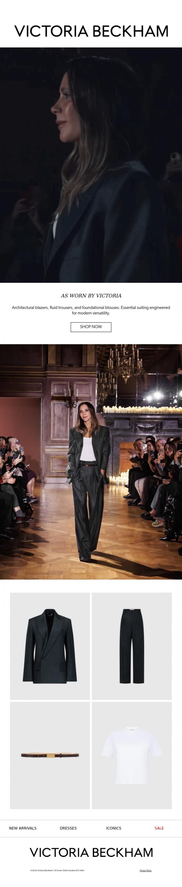 Email Design Inspiration from Victoria Beckham, As Worn By Victoria