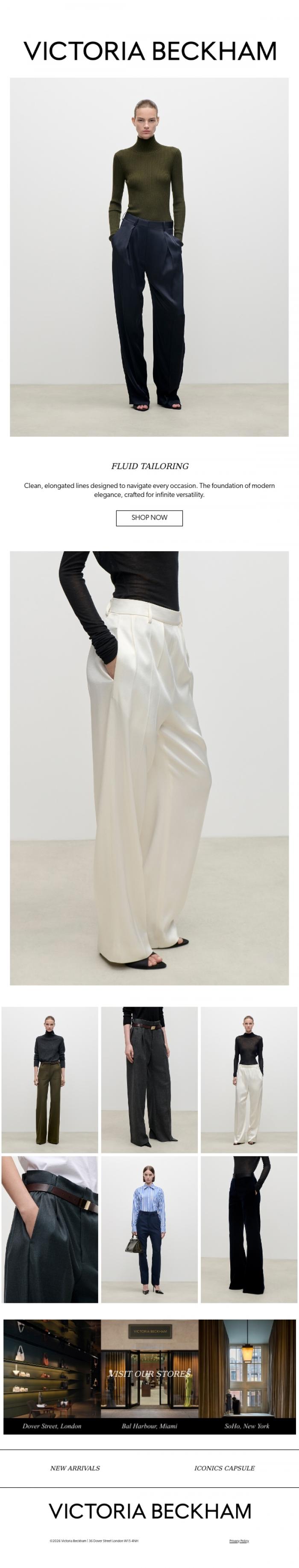 Email Design Inspiration from Victoria Beckham, The Everyday Trouser