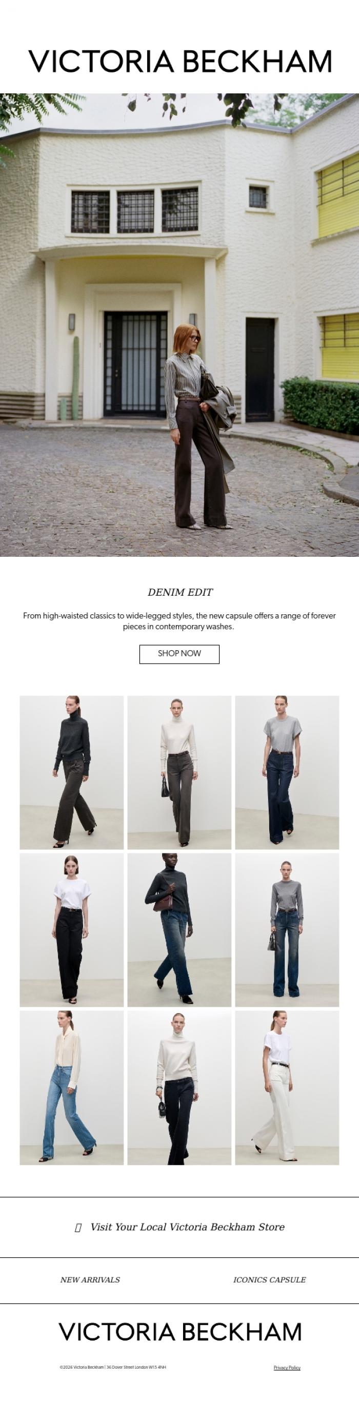 Email Design Inspiration from Victoria Beckham, The Denim Edit