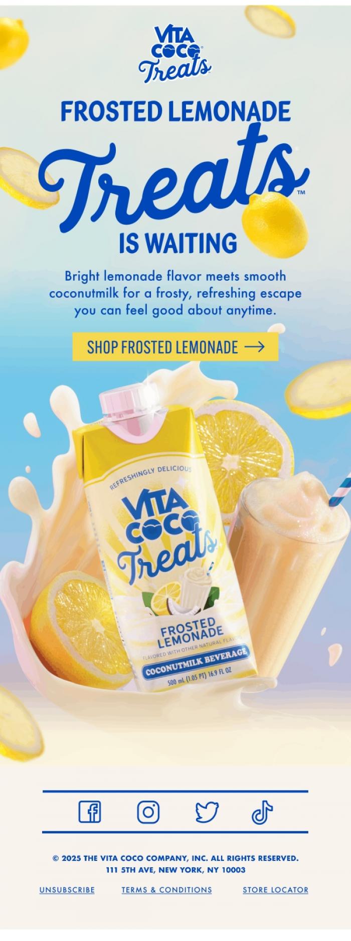 Email Design Inspiration from Vita Coco, Tried our new flavor yet? 🍋 ❄️
