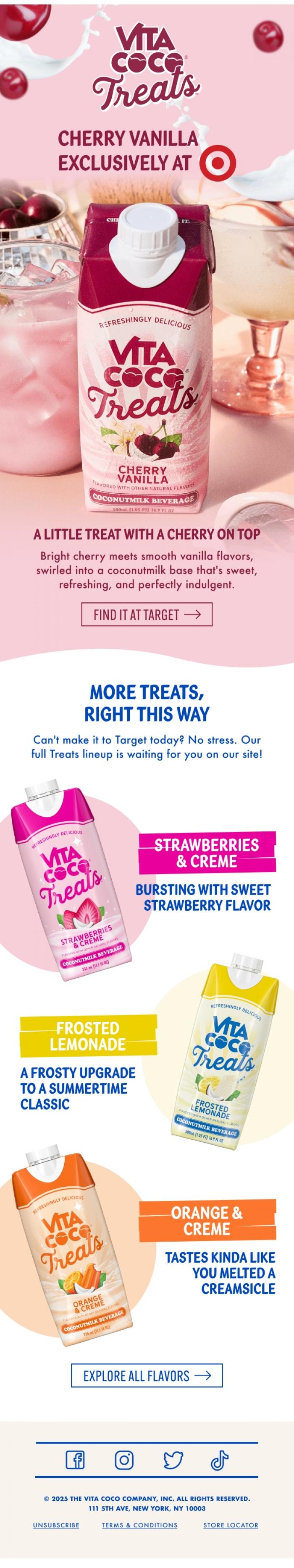 Email Design Inspiration from Vita Coco, Vita Coco Treats&trade; with a cherry on top 🍒
