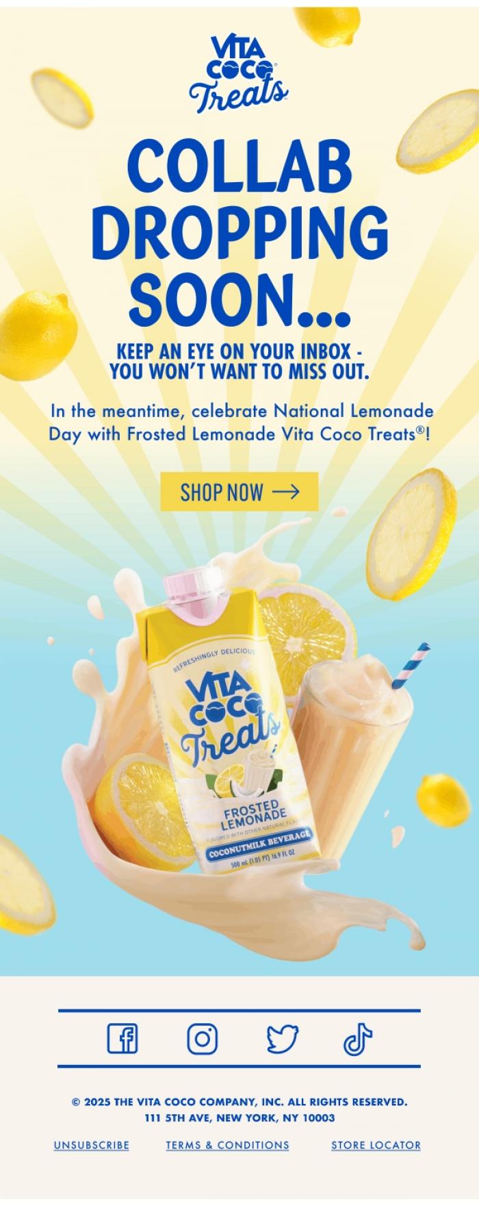 Email Design Inspiration from Vita Coco, Something sweet is dropping soon...