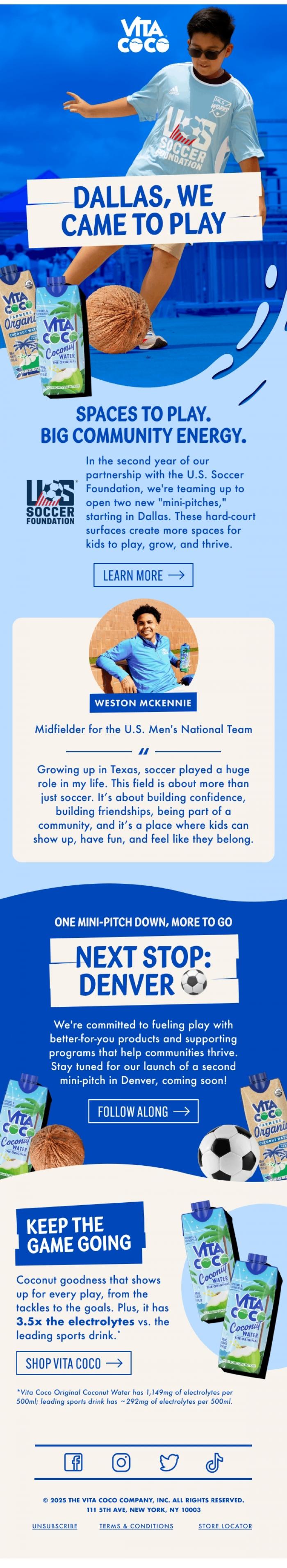 Email Design Inspiration from Vita Coco, Big moves in Dallas ⚽🥥