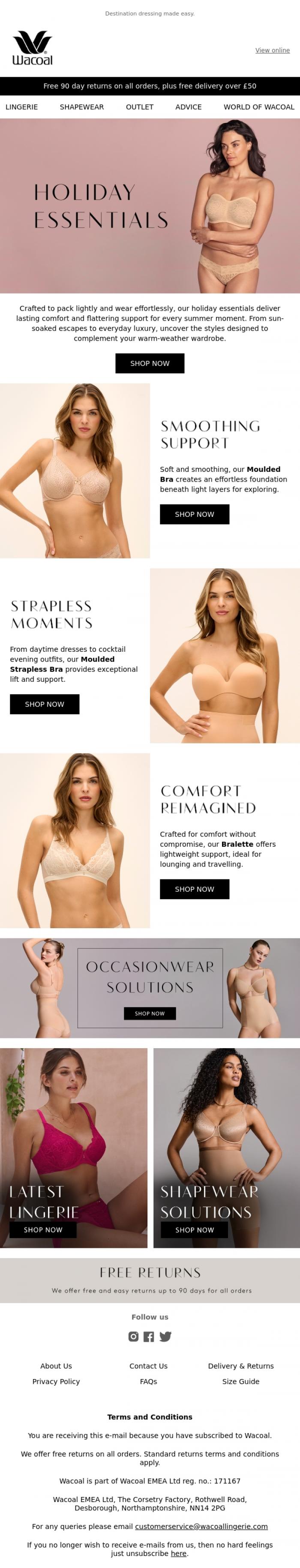 Email Design Inspiration from Wacoal, Meet Your Holiday Essentials