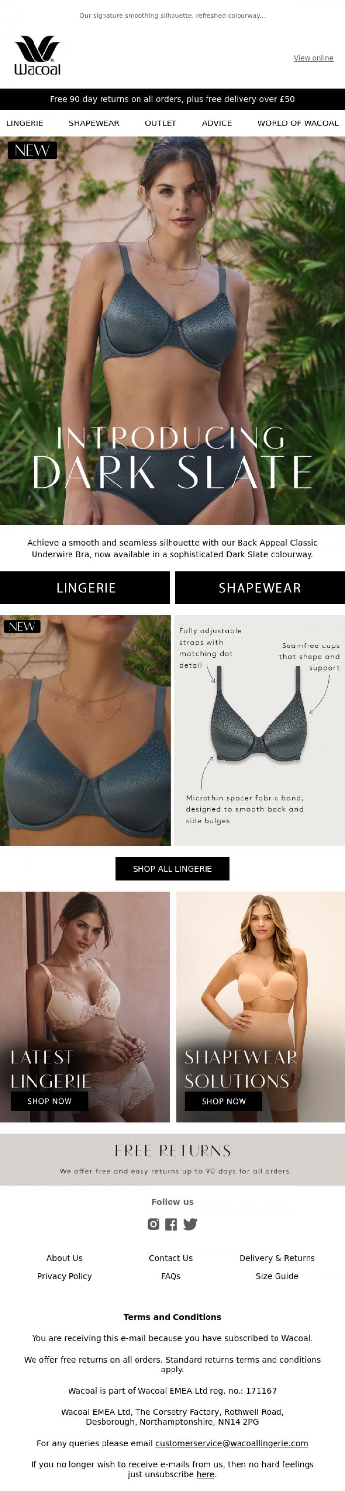 Email Design Inspiration from Wacoal, NEW-IN: Back Appeal