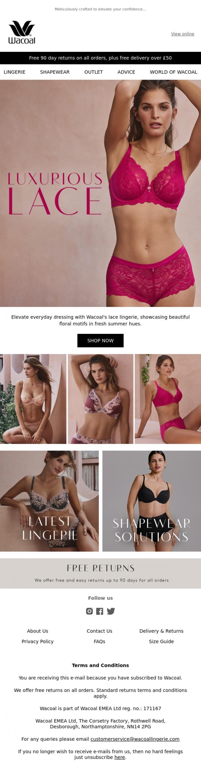 Email Design Inspiration from Wacoal, Spoil Yourself With Luxurious Lace