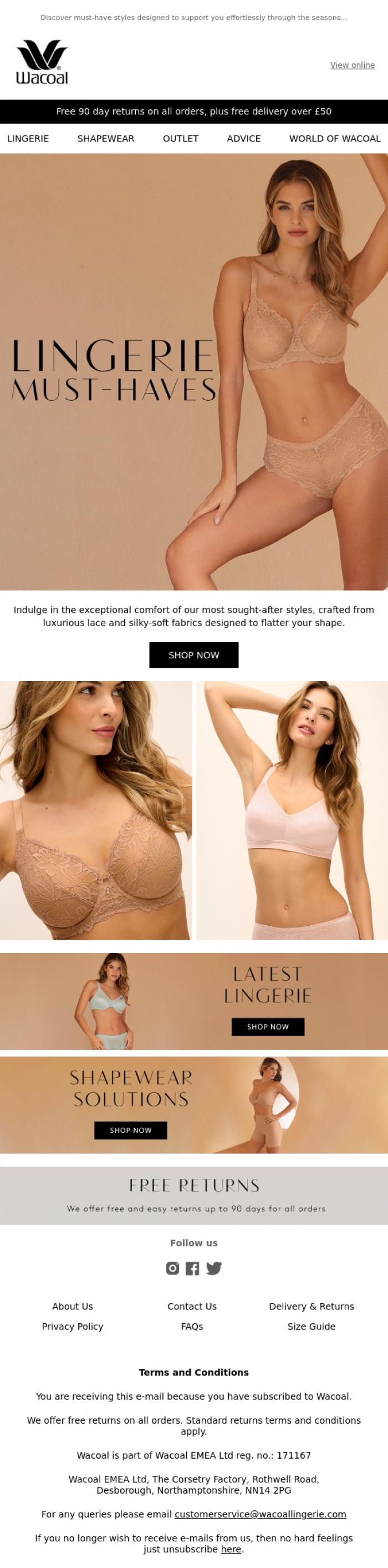 Email Design Inspiration from Wacoal, Ready to refresh your lingerie drawer?