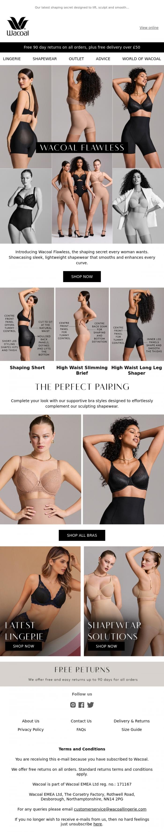 Email Design Inspiration from Wacoal, Meet Wacoal Flawless
