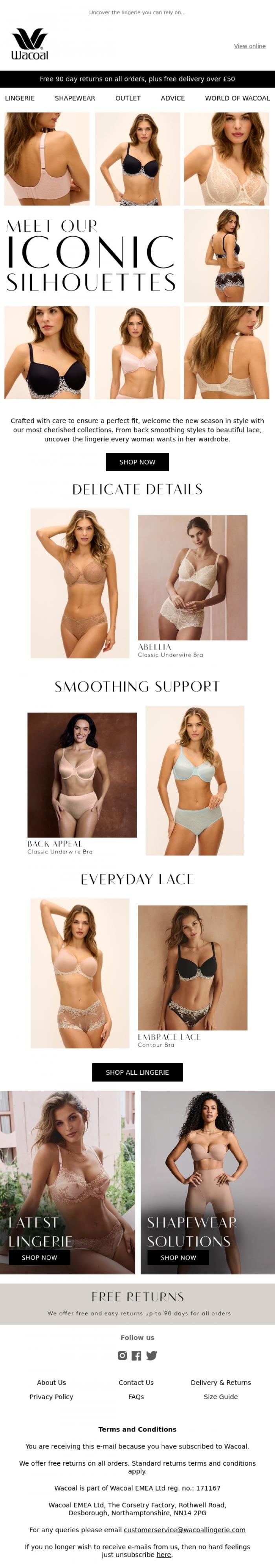 Email Design Inspiration from Wacoal, Iconic for a reason