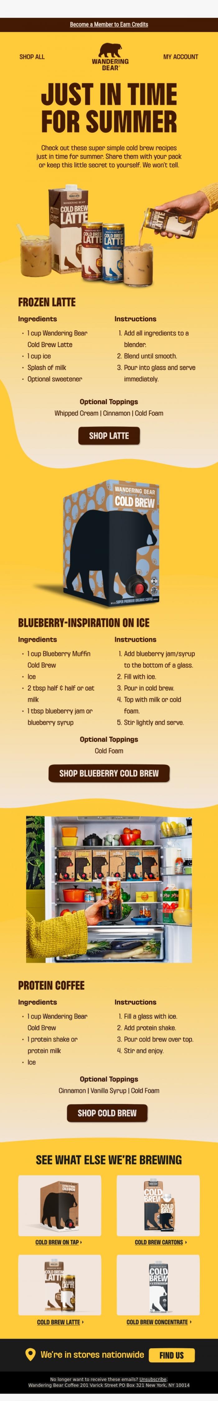 Email Design Inspiration from Wandering Bear, You don't have to be a barista to whip up these coffee drinks