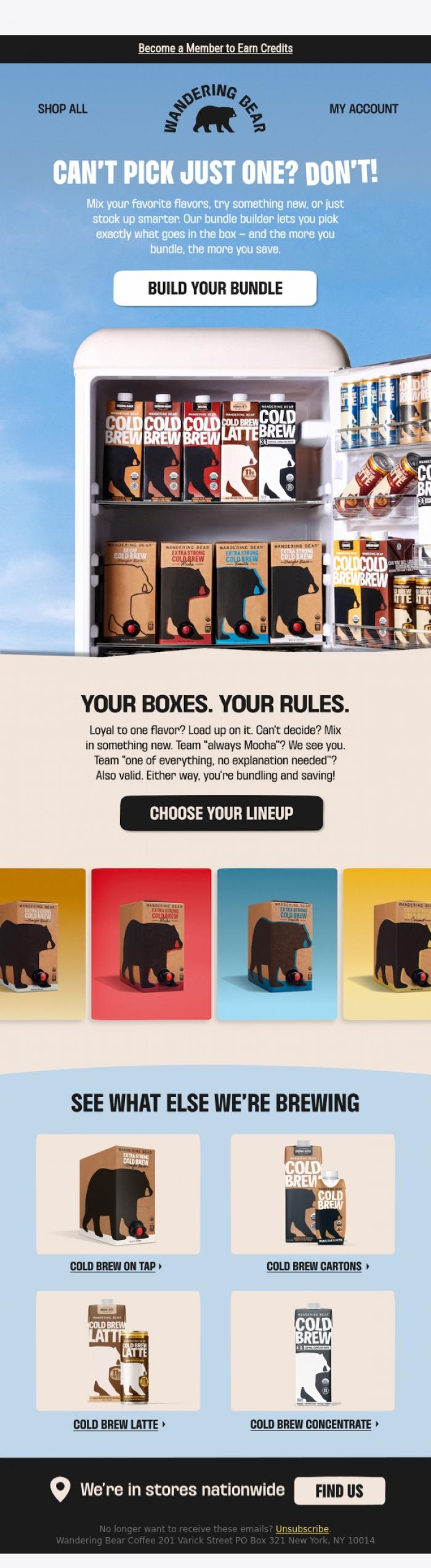 Email Design Inspiration from Wandering Bear, Build it your way