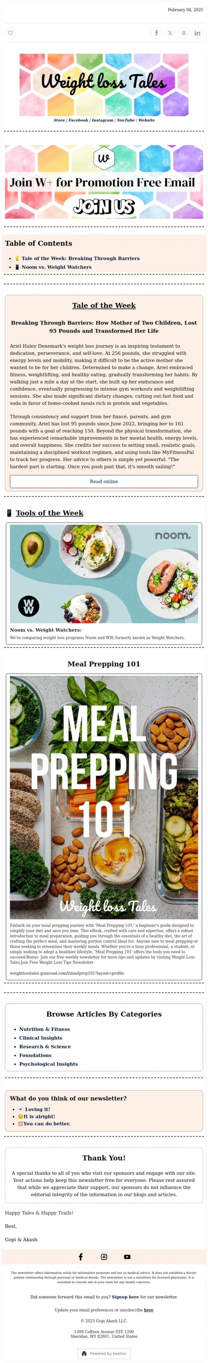Email Design Inspiration from Weight Loss Tales, 🏋️ How This Mom of Two Lost 95 Pounds & Changed Her Life Forever!