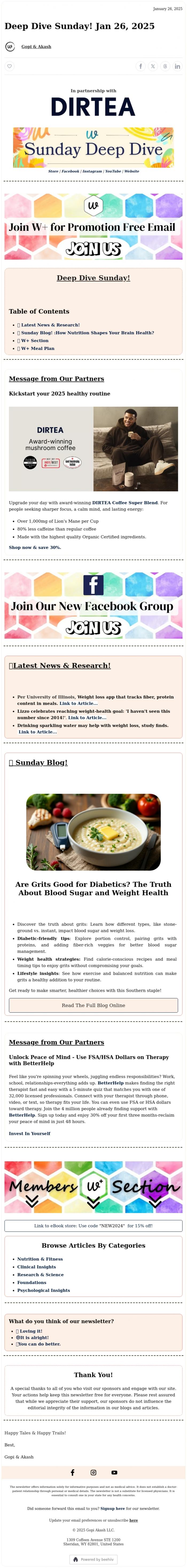 Email Design Inspiration from Weight Loss Tales, 🥣 Are Grits Good for Weight & Diabetics?