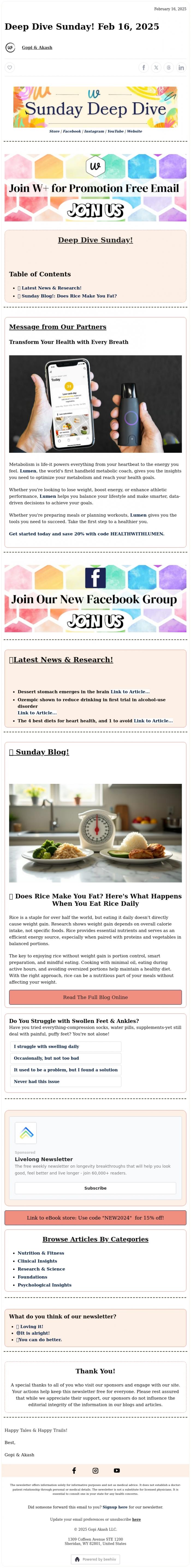 Email Design Inspiration from Weight Loss Tales, 🍚 Does Rice Make You Fat?