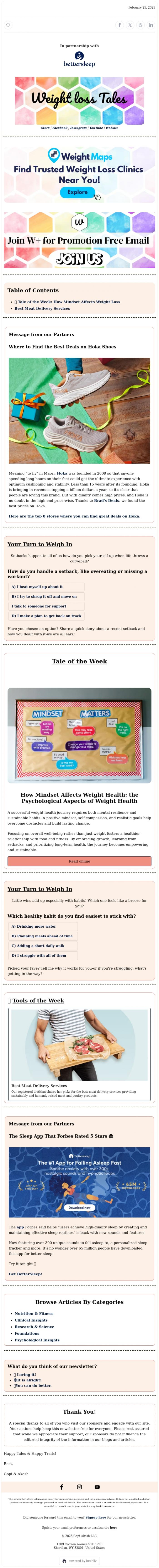 Email Design Inspiration from Weight Loss Tales, 🧠 How the mind plays with your weight