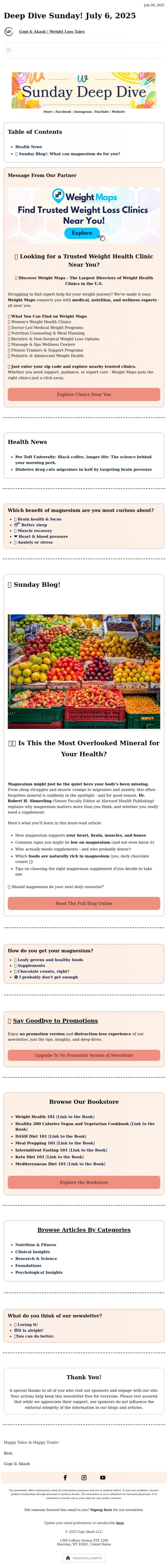 Email Design Inspiration from Weight Loss Tales, 🥬 What Can Magnesium Really Do for You?