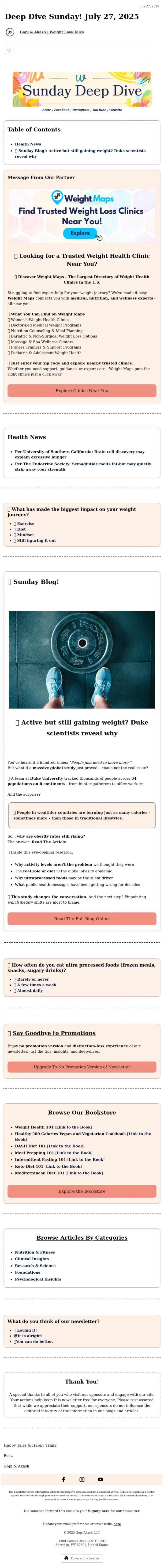 Email Design Inspiration from Weight Loss Tales, 🍟 Is Your Diet More to Blame Than Your Couch?