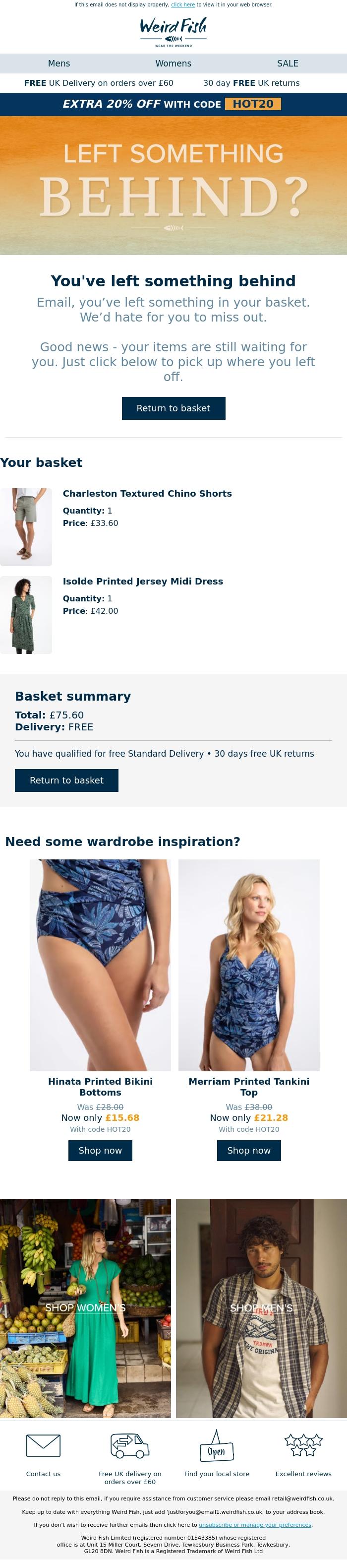 Email Design Inspiration from Weird Fish, Still thinking about it?