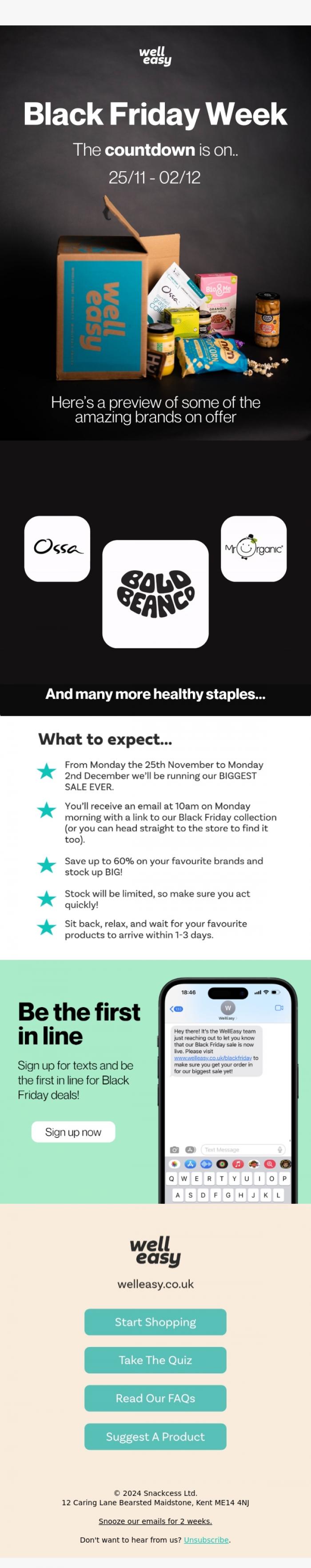 Email Design Inspiration from WellEasy, What products will be on sale?