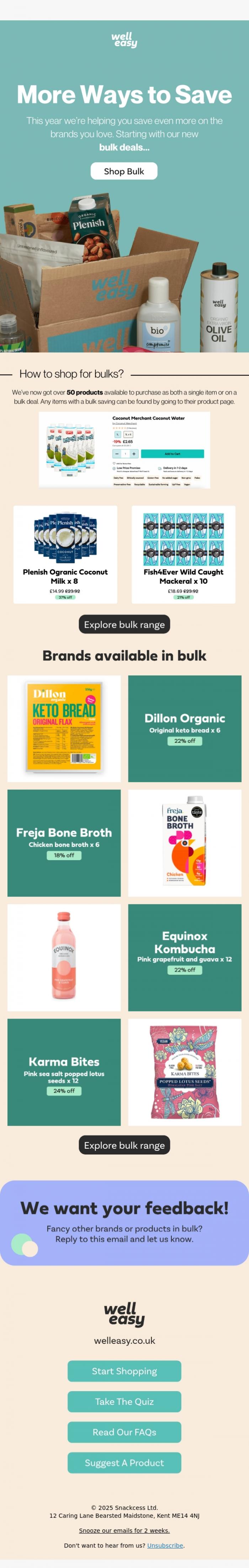 Email Design Inspiration from WellEasy, More Ways To Save! 🤑
