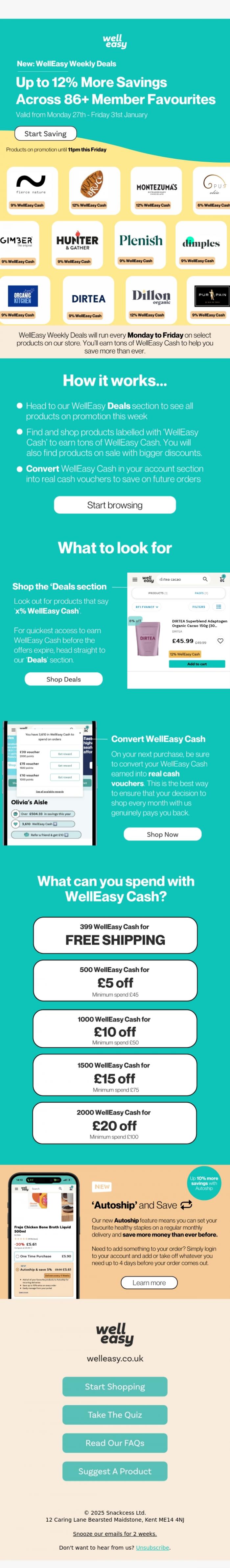 Email Design Inspiration from WellEasy, NEW WellEasy Weekly Deals: Up to 12% More on 86+ Member Favourites