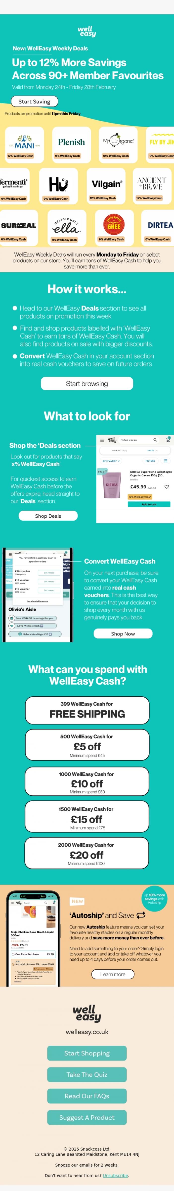 Email Design Inspiration from WellEasy, NEW WellEasy Weekly Deals: Up to 12% More on 90+ Member Favourites