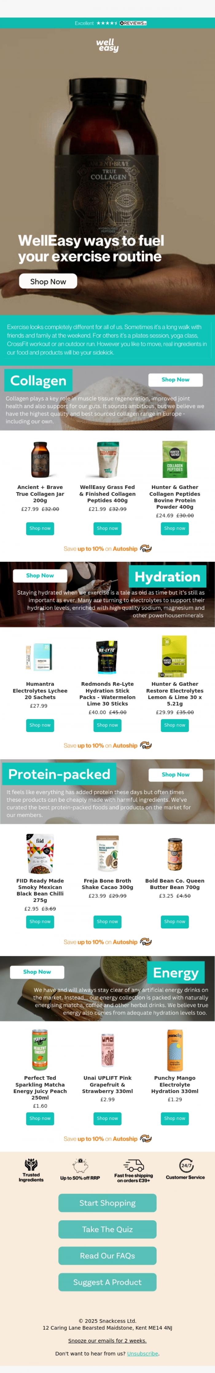 Email Design Inspiration from WellEasy, Food for fuel!