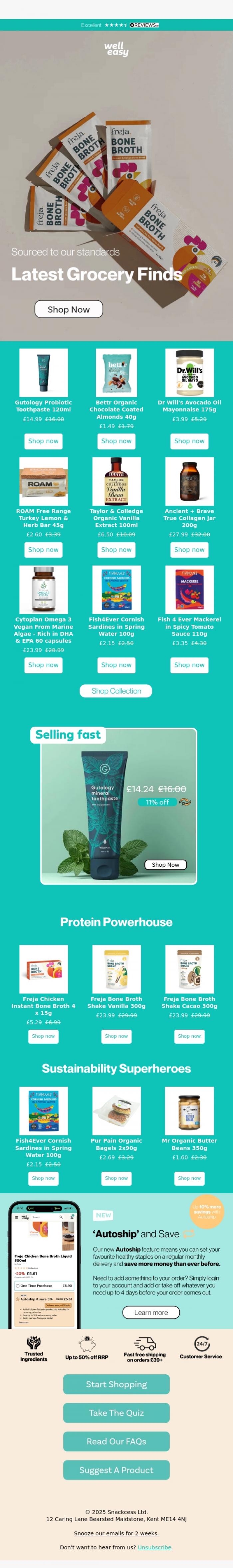 Email Design Inspiration from WellEasy, Latest grocery finds for you!