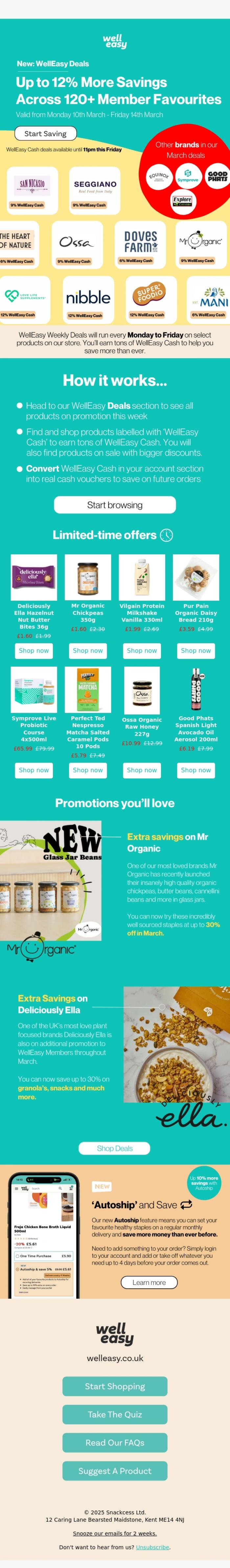 Email Design Inspiration from WellEasy, NEW WellEasy Deals: Up to 20% More on 120+ Member Favourites