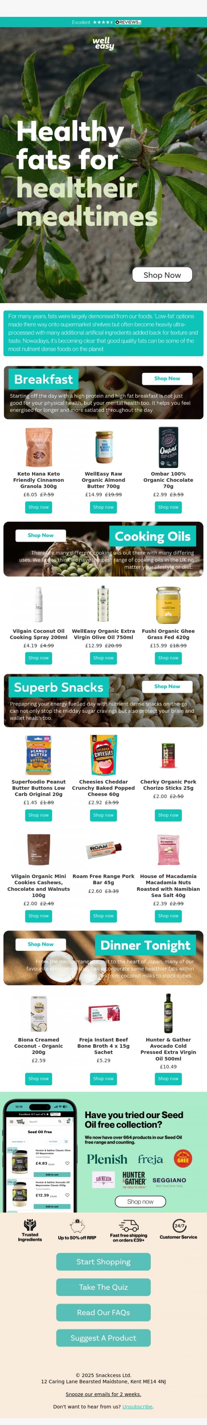 Email Design Inspiration from WellEasy, Elevate Your Meals with Healthy Fats