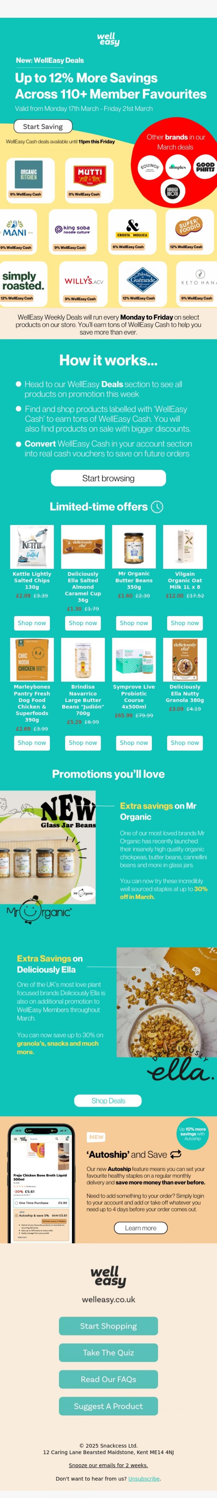 Email Design Inspiration from WellEasy, NEW WellEasy Deals: Up to 20% More on 110+ Member Favourites