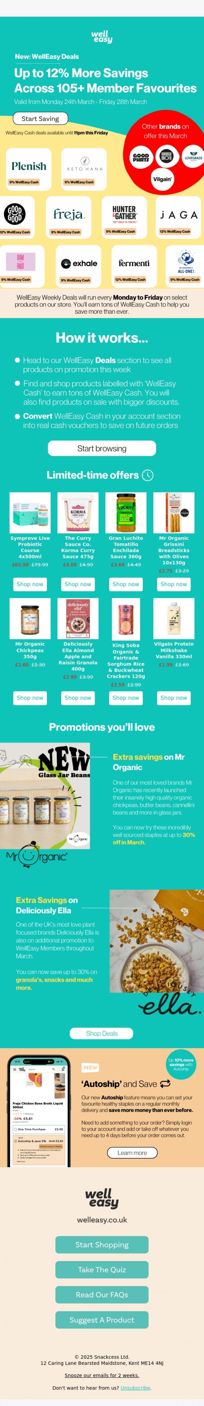 Email Design Inspiration from WellEasy, NEW WellEasy Deals: Up to 20% More on 105+ Member Favourites