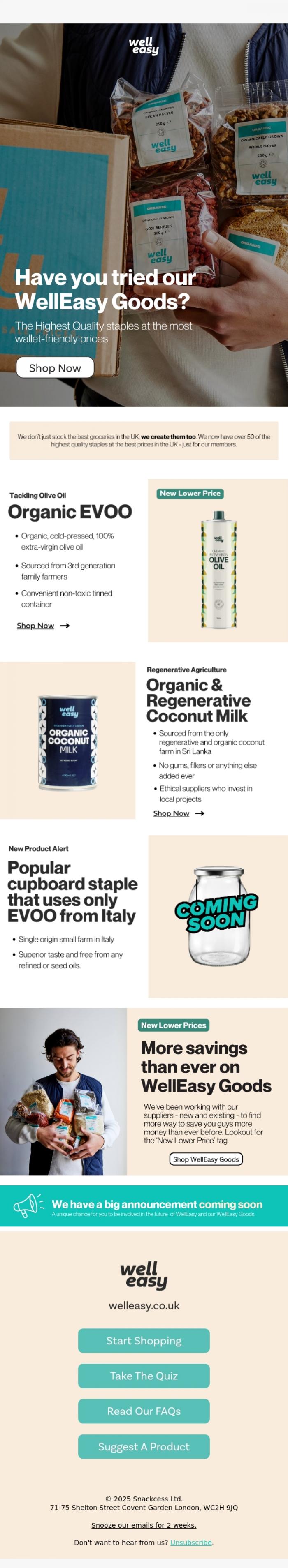 Email Design Inspiration from WellEasy, Discover WellEasy Goods Today! 🌟