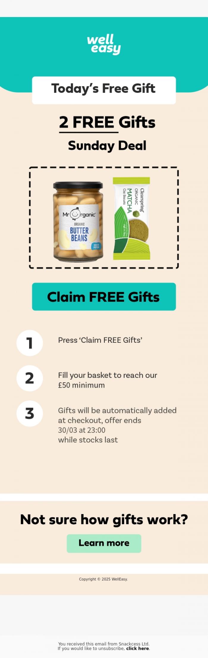 Email Design Inspiration from WellEasy, 2 FREE Gifts (&pound;6+ Value) When you Join