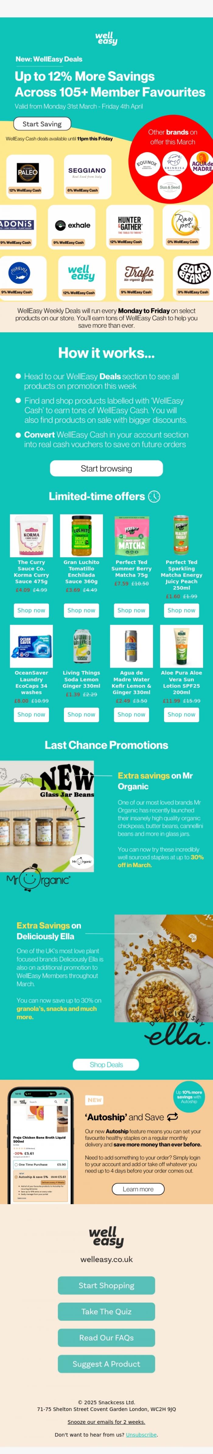 Email Design Inspiration from WellEasy, NEW WellEasy Deals: Up to 20% More on 110+ Member Favourites