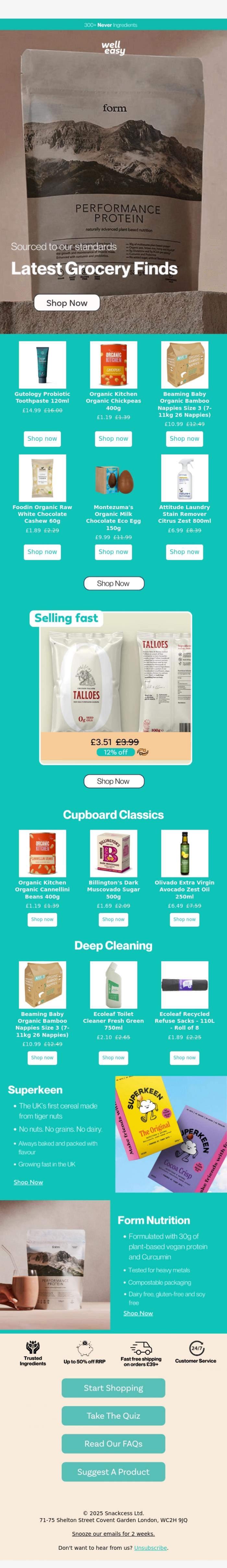 Email Design Inspiration from WellEasy, Latest grocery finds for you!