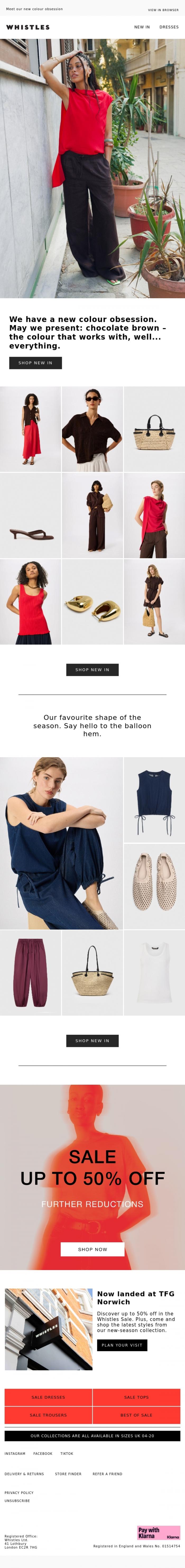 Email Design Inspiration from WHISTLES, Can we have some chocolate, please?